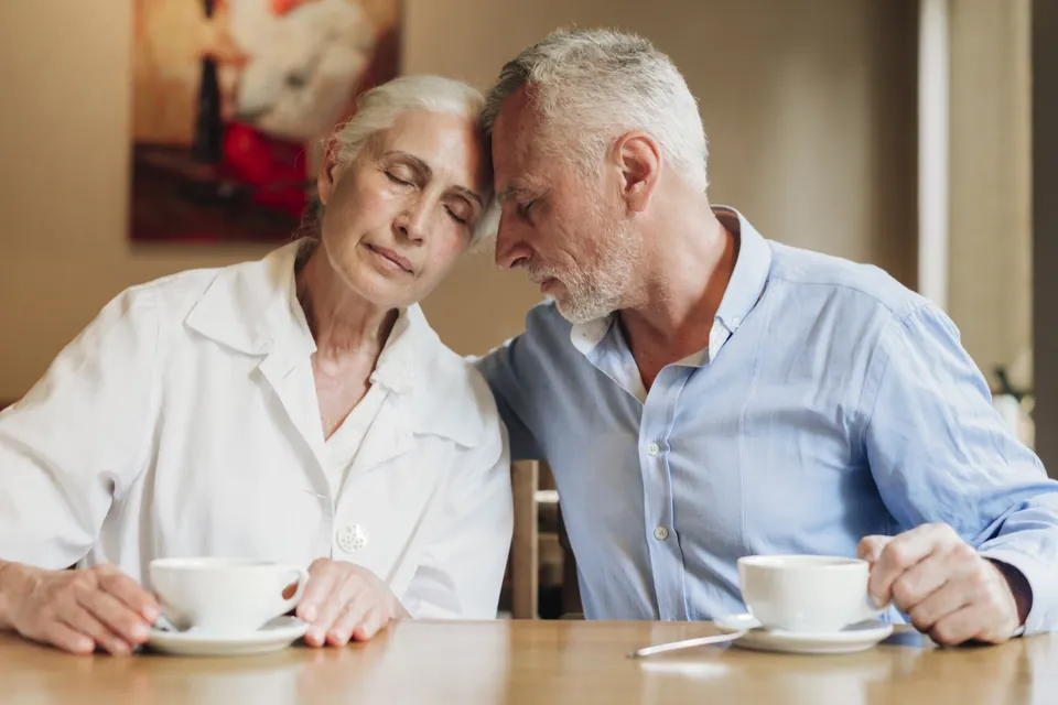 Mature couple enjoying a relaxed local date